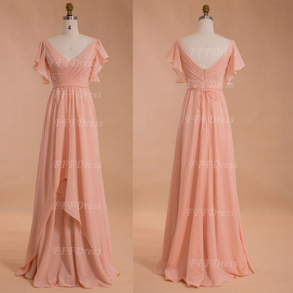 Buy Designer Peach Multi Thread Work Long Net Party Wear Gown Online